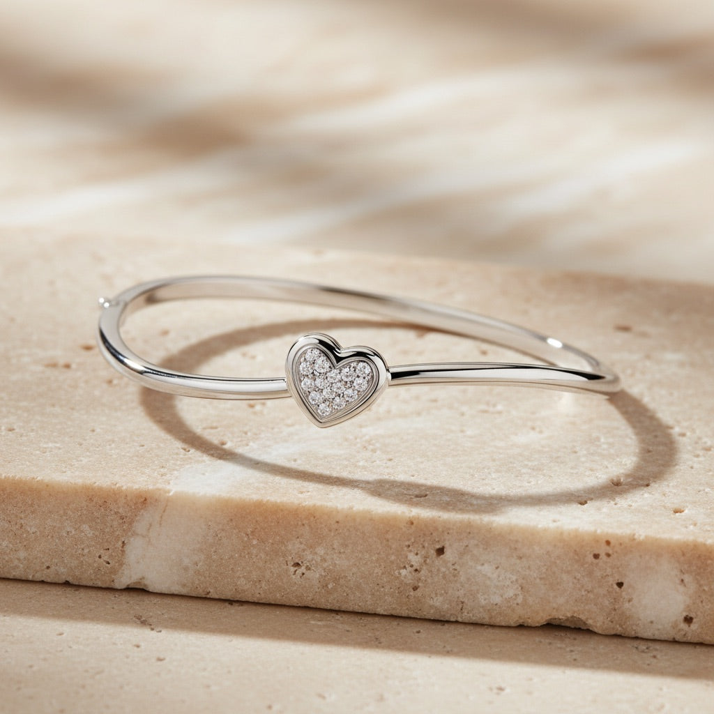Hinged Heart Bangle