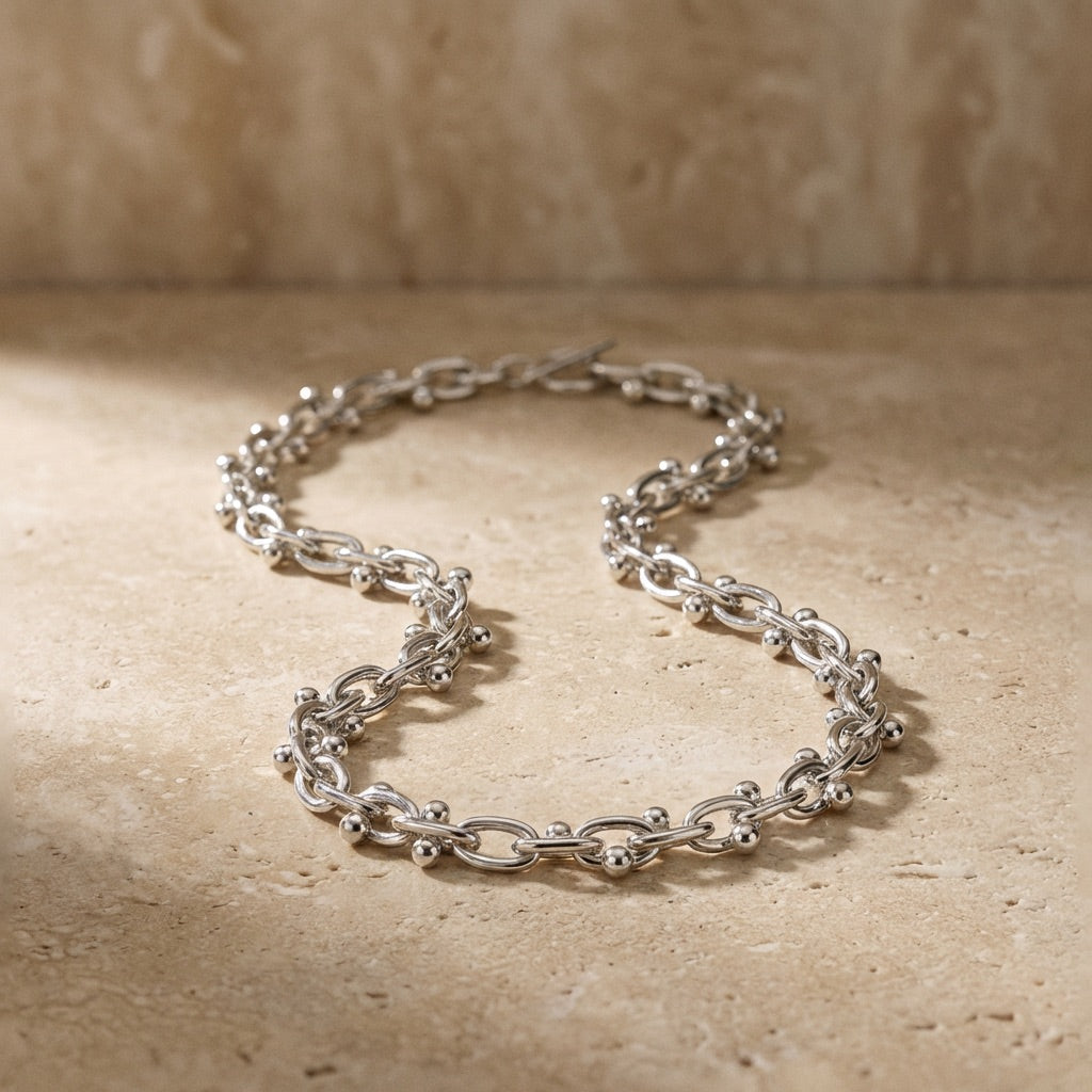 Mexican Style Ball and Bar Necklace