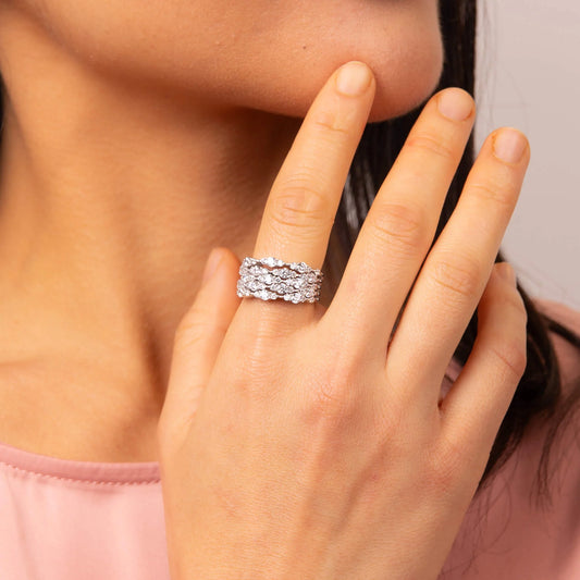 Statement Cubic Zirconia Cluster Ring