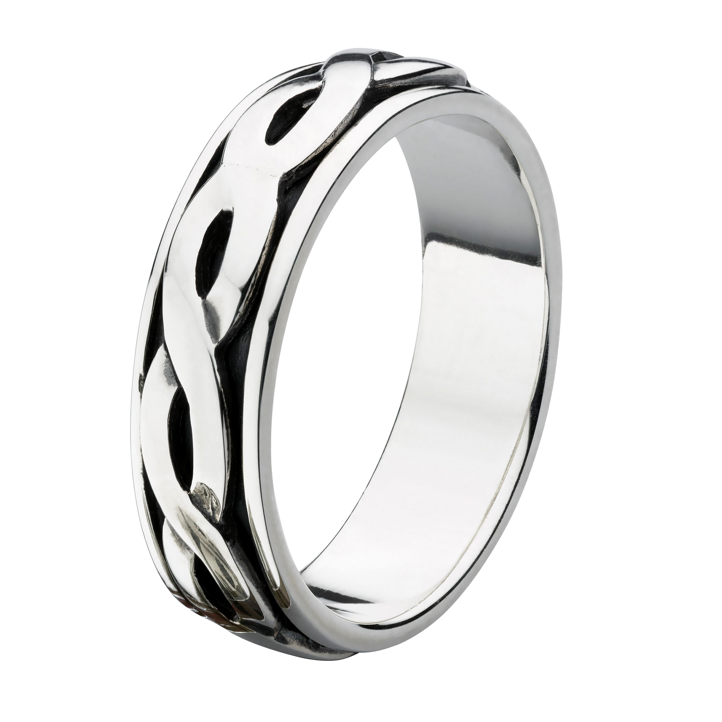 Heritage Celtic 5mm Spinning Middle Silver Ring