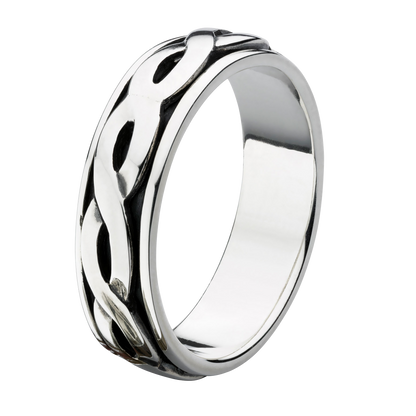 Heritage Celtic 5mm Spinning Middle Silver Ring