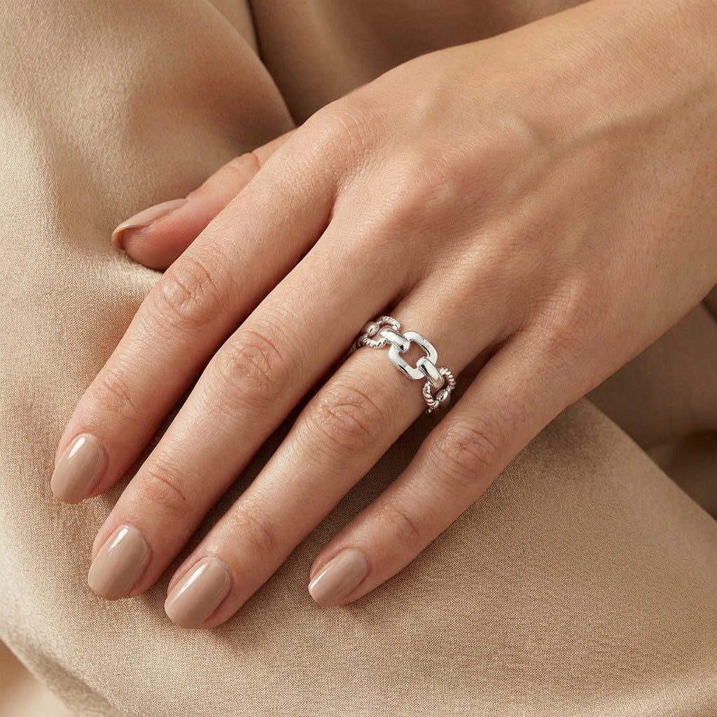 Silver Chain Link Ring
