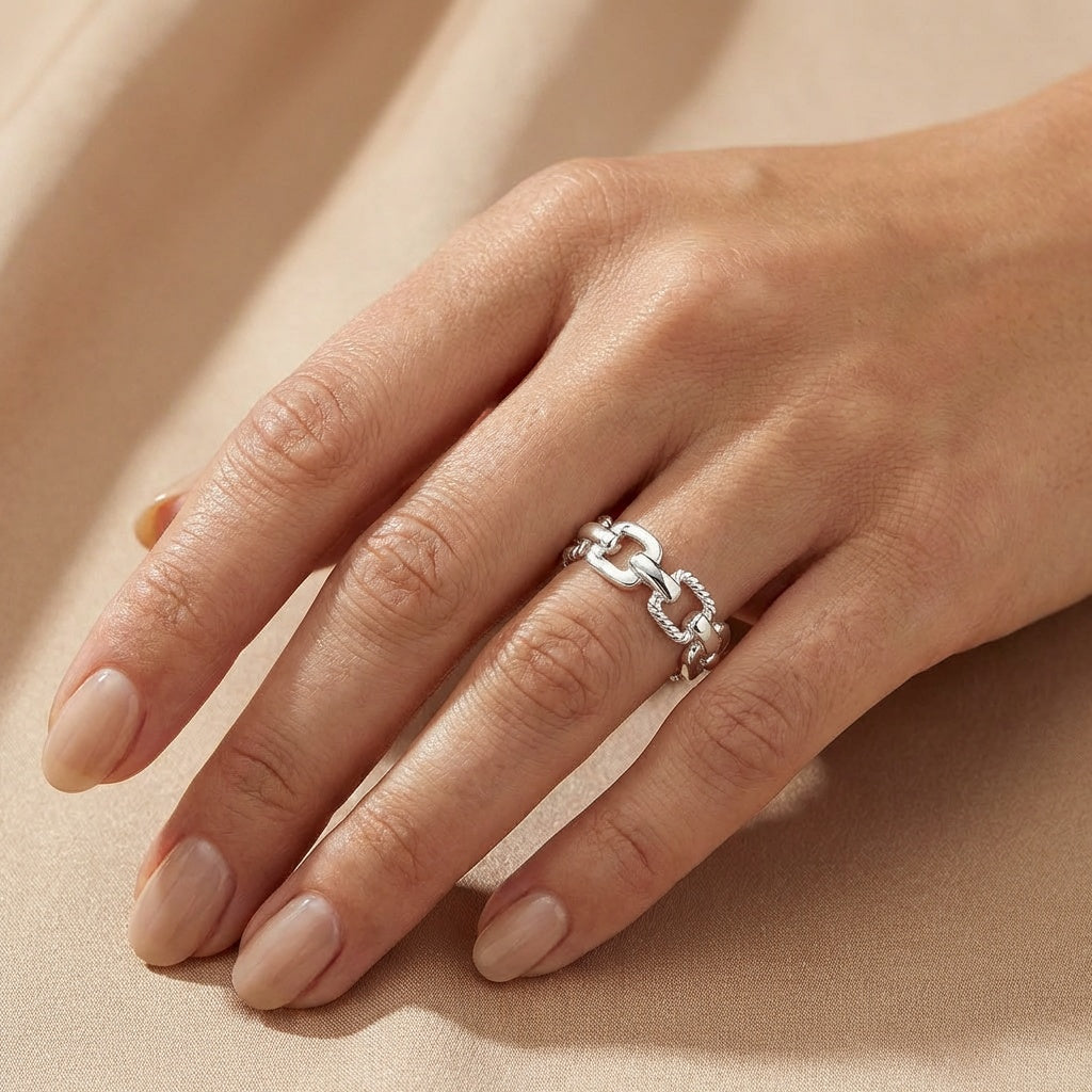 Silver Chain Link Ring
