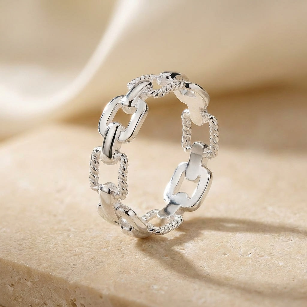 Silver Chain Link Ring