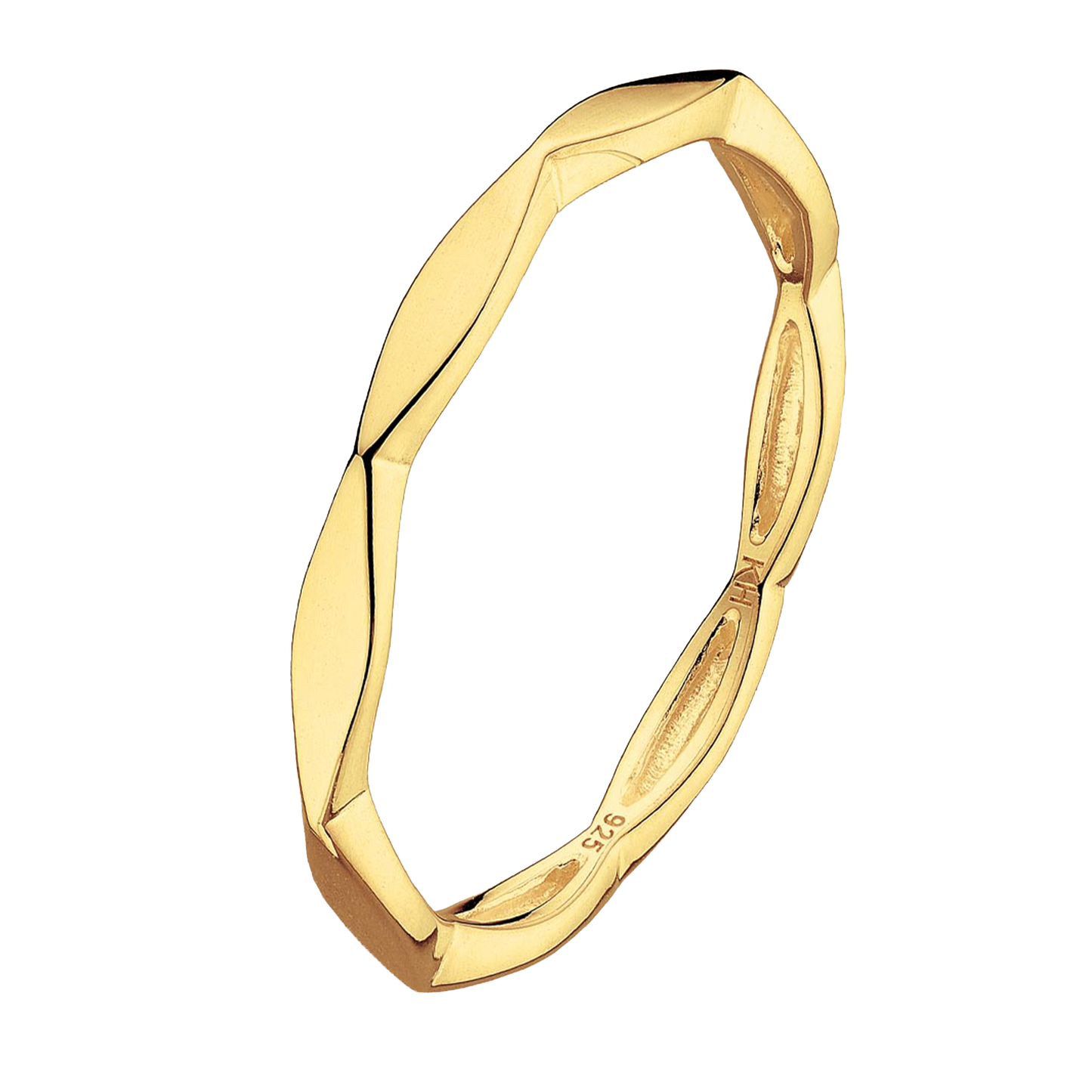 Golden Round Octagonal Ring