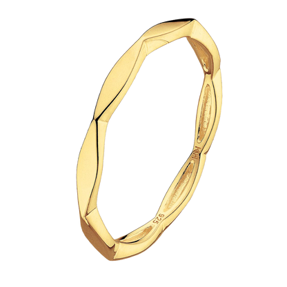 Golden Round Octagonal Ring