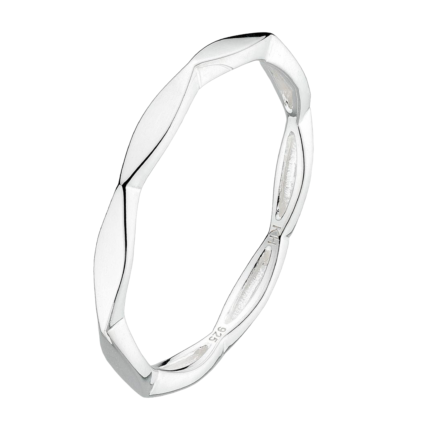 Silver Round Octagonal Ring
