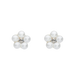 Shell Pearl Flower Cubic Zirconia Stud Earrings