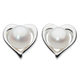 Lustre Small Heart Freshwater Pearl Stud Earrings