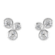 Scattered Round Cubic Zirconia Silver Stud Earrings