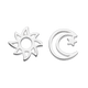 Sun, Moon & Star Silver Stud Earrings