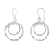 Double Hammered Circle Drop Earrings