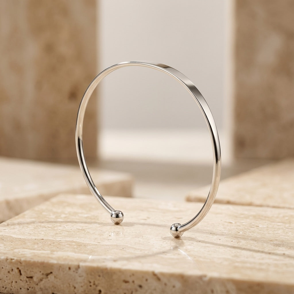 Plain Open Torque Ball Bangle