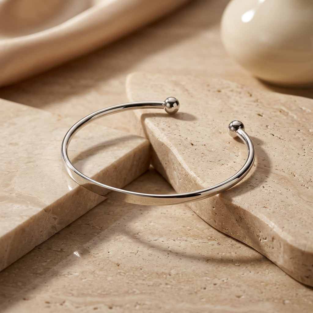 Plain Open Torque Ball Bangle