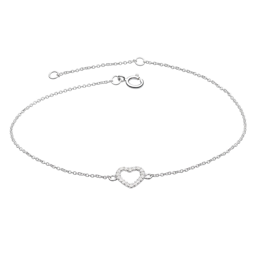 Open Heart Cubic Zirconia Bracelet on a white background