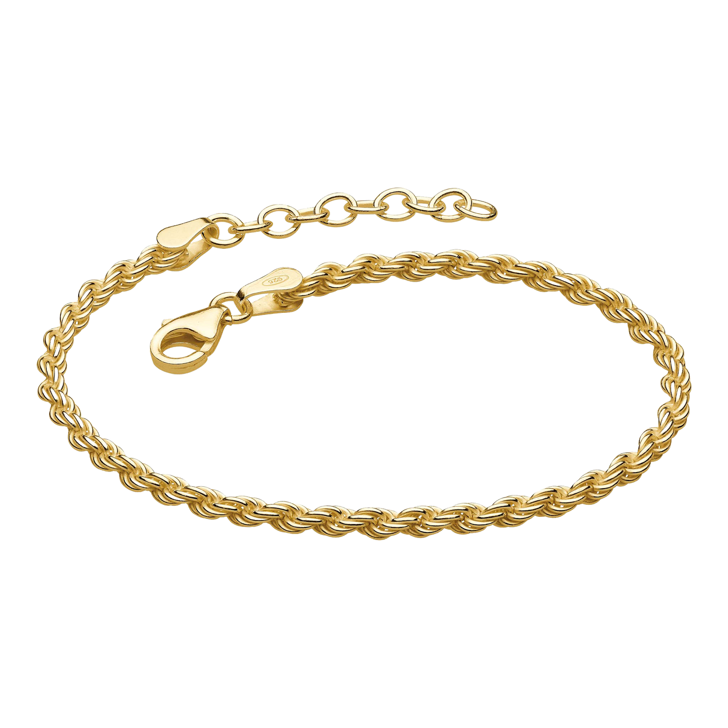 Golden Gold Plate Rope Twist Bracelet