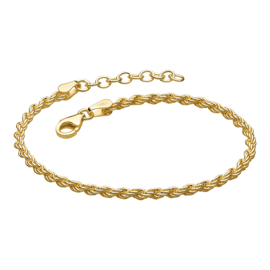 Golden Gold Plate Rope Twist Bracelet