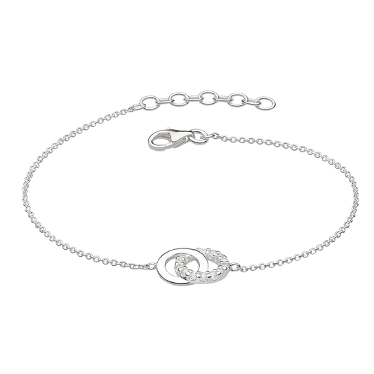 Double Cubic Zirconia Circle Bracelet on white background