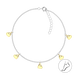 Gold Plate Detail Heart Charm Station 10" Anklet