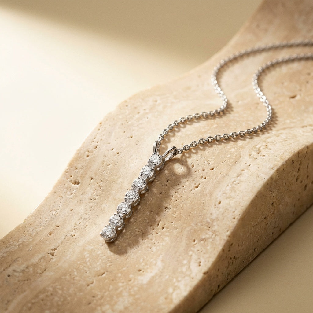 Cubic Zirconia Bar Necklet