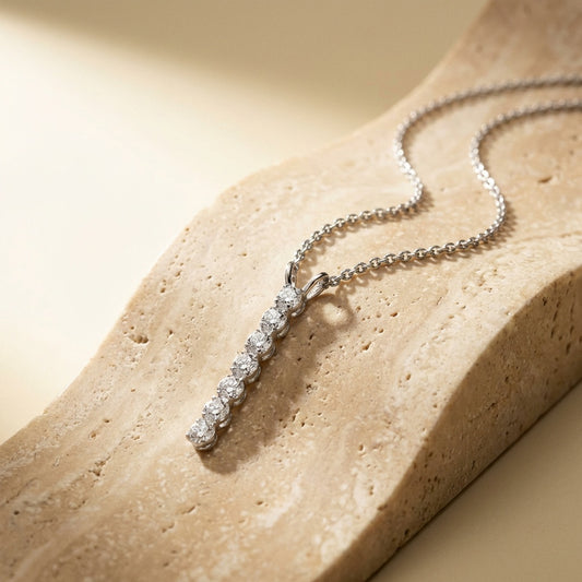 Cubic Zirconia Bar Necklet