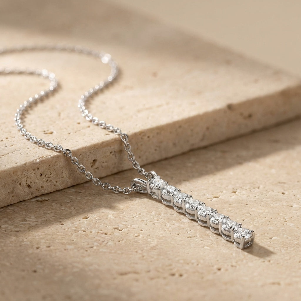 Cubic Zirconia Bar Necklet