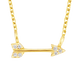 Golden Pavé Cubic Zirconia Arrow 18" Necklet
