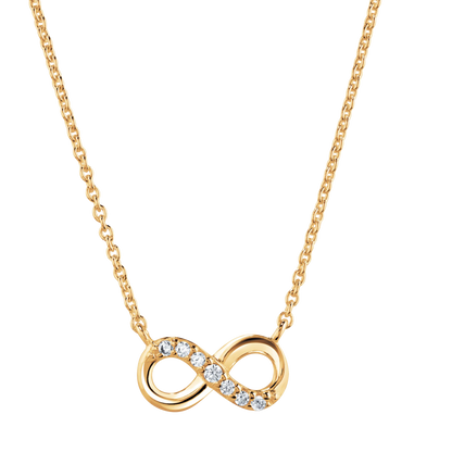 Cubic Zirconia Gold Plate Infinity 16" Necklet