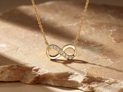 Cubic Zirconia Gold Plate Infinity 16" Necklet