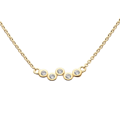 Golden Cubic Zirconia Gold Plate Scatter 18” Necklet on a white background