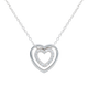 Cubic Zirconia Double Open Heart 18" Necklet