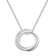 Triple Rings Cubic Zirconia Silver Necklace