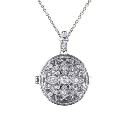 Round Medallion Filigree Locket