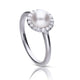 Shell Pearl and Zirconia Halo Ring