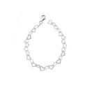 Diamond Cut Heart Silver Bracelet