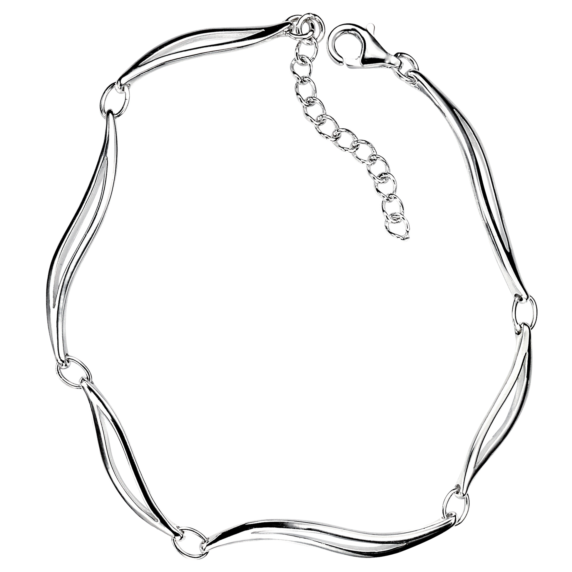 Silver bracelet on a white background