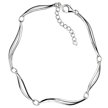 Silver bracelet on a white background