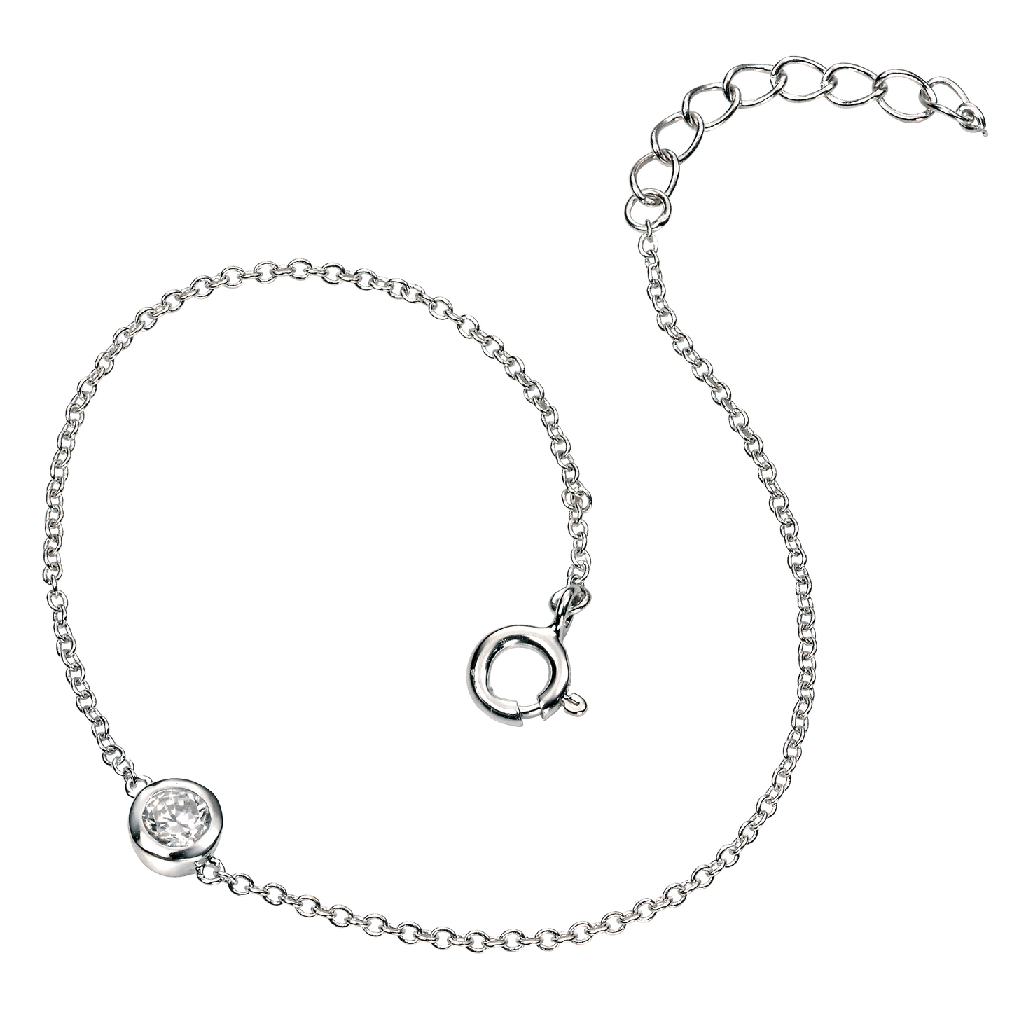 Chain Link Bracelet with Cubic Zirconia