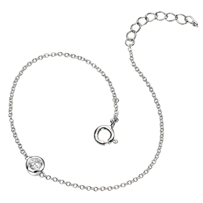 Chain Link Bracelet with Cubic Zirconia