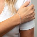 Diamond Cut Heart Silver Bracelet