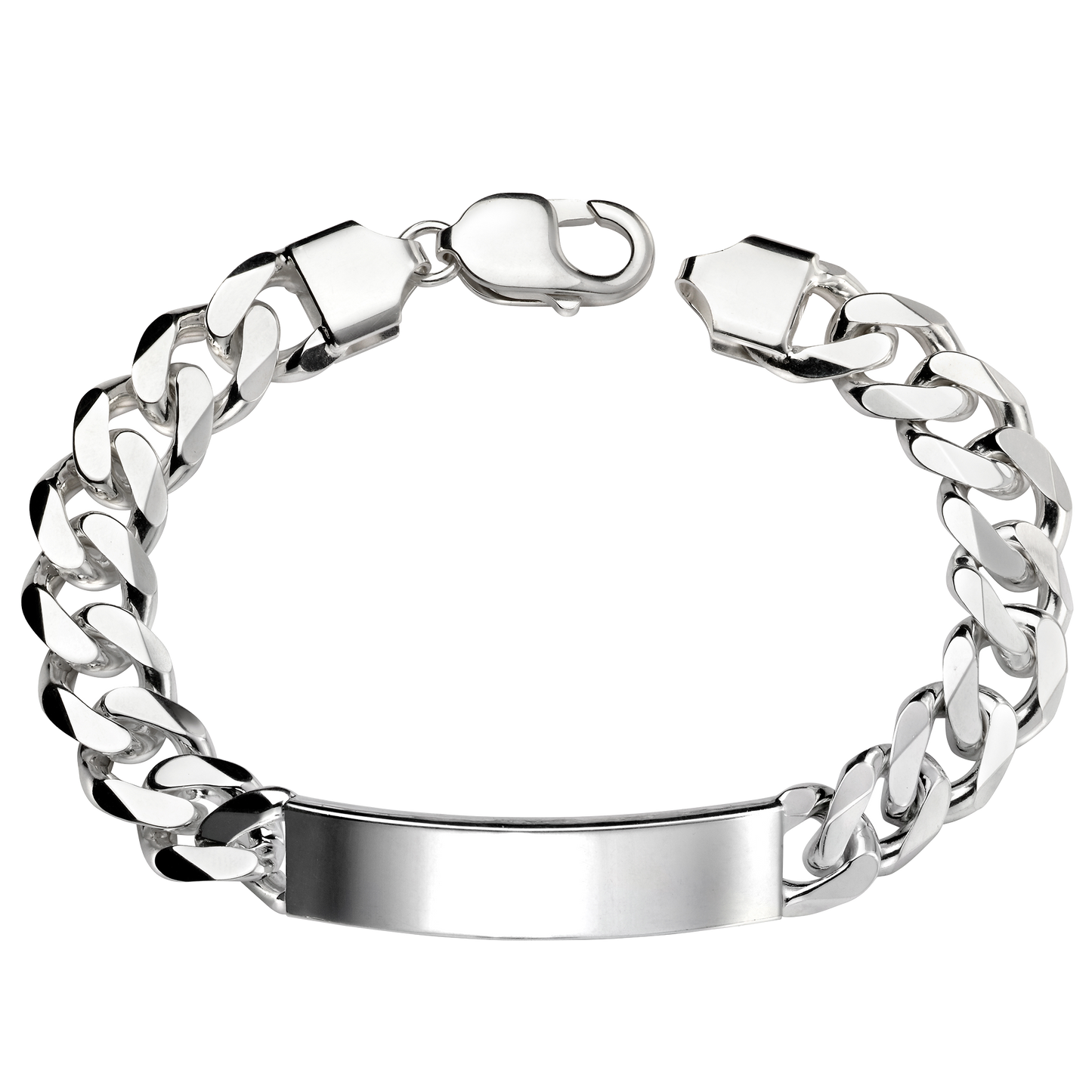 Silver chain bracelet with a clasp on a white background