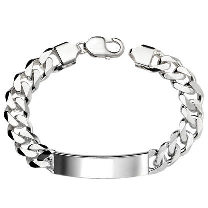 Silver chain bracelet with a clasp on a white background