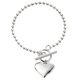 Ball Chain Bracelet with Heart Tag