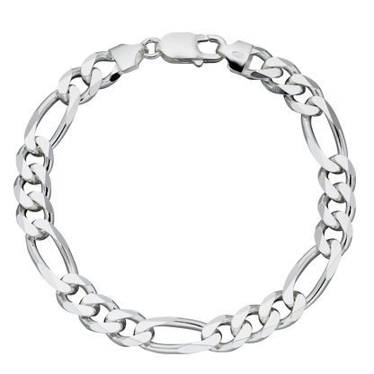 Silver chain bracelet on a white background