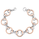 Open Circle Link Bracelet with Rose Gold Plating