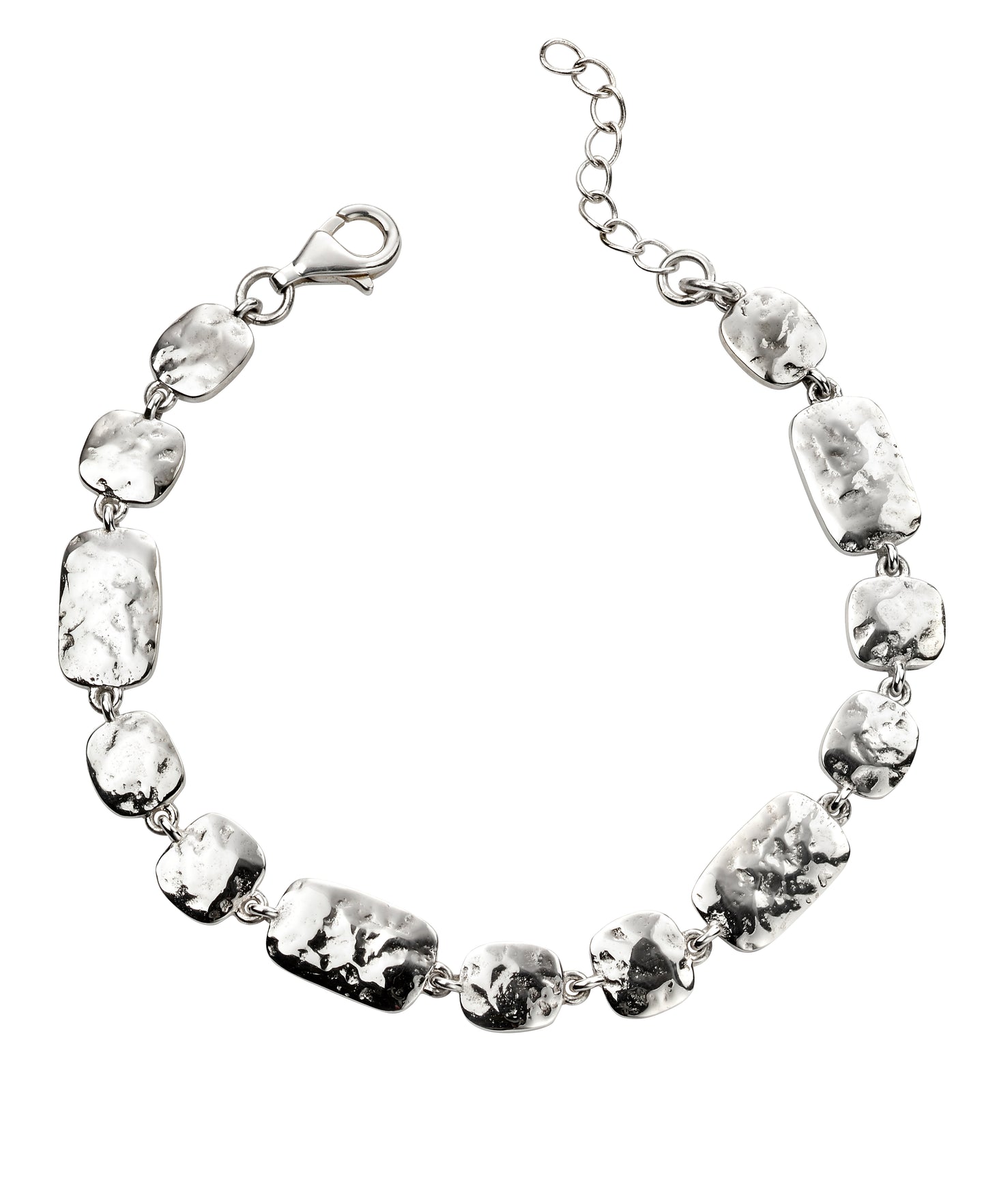 Silver bracelet with clear gemstones on a white background - by Alpha Bijoux