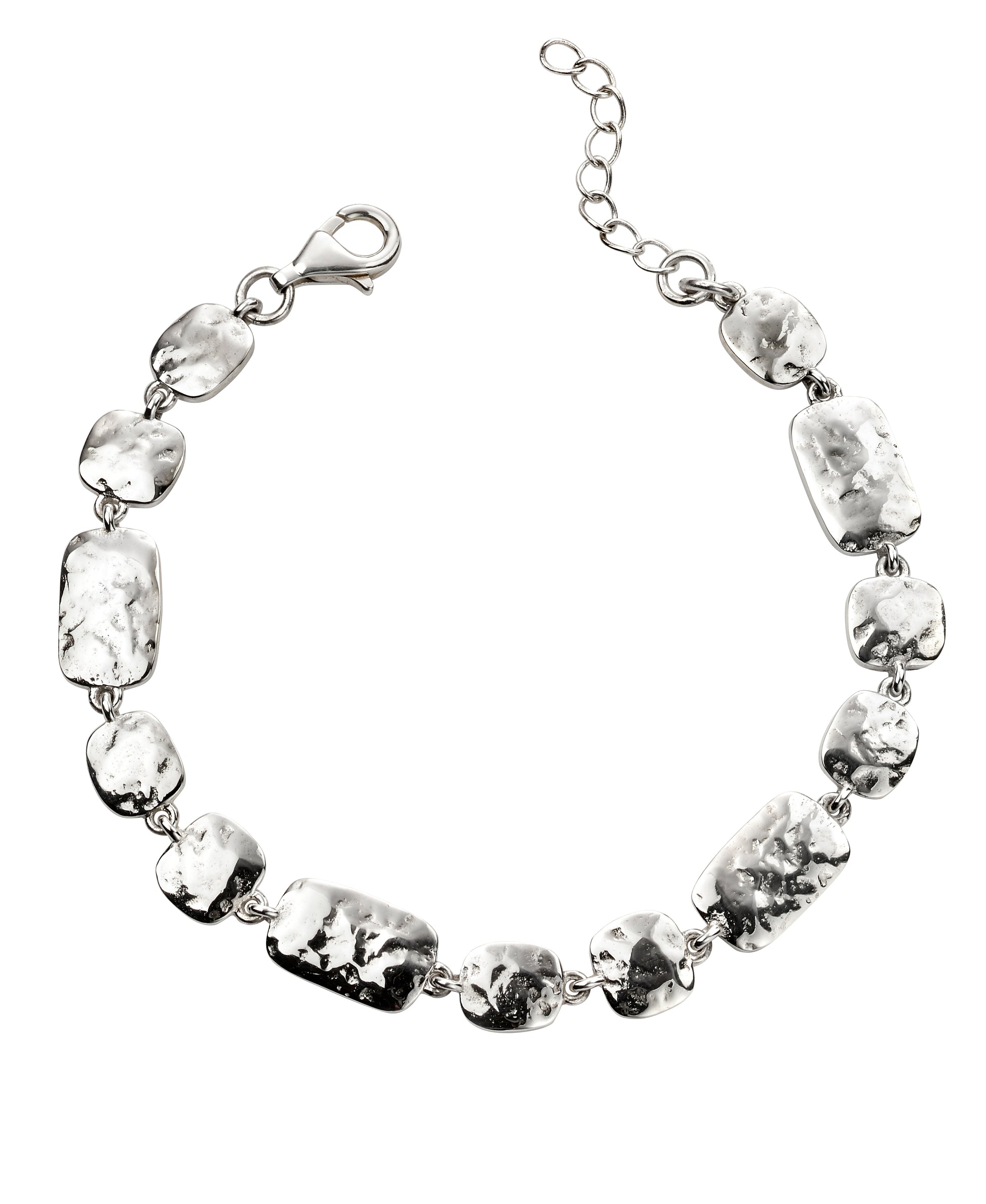 Silver bracelet with clear gemstones on a white background - by Alpha Bijoux