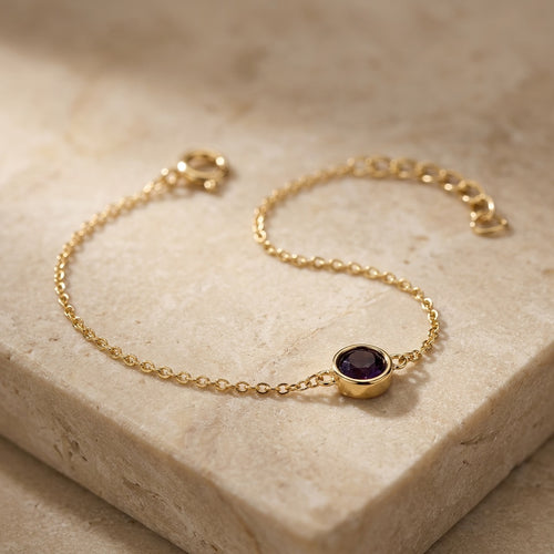 Amethyst Crystal February Birthstone Bracelet