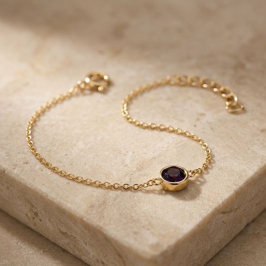 Amethyst Crystal February Birthstone Bracelet