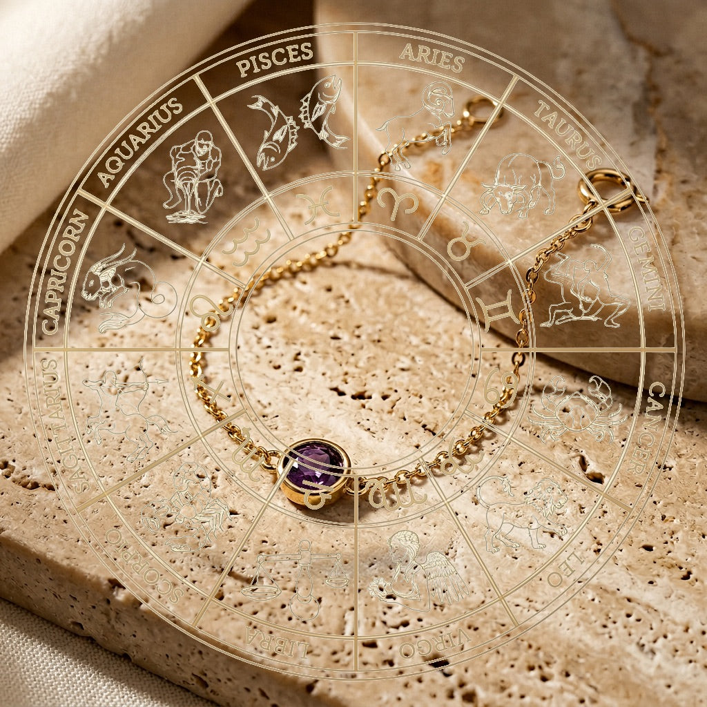 Amethyst Crystal February Birthstone Bracelet